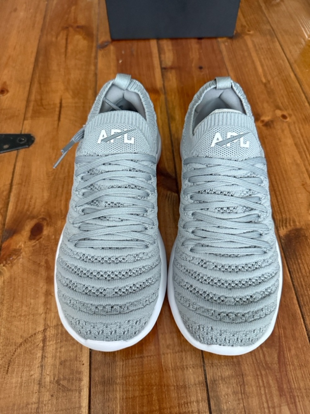APL TechLoom Wave Women's Knit Sneakers in Light Gray and White